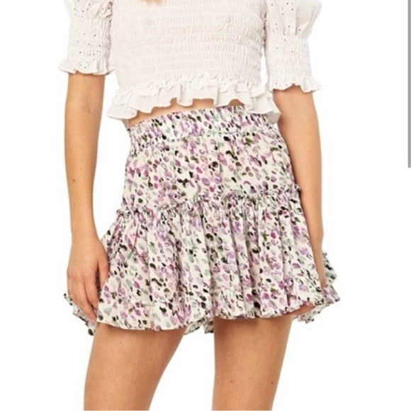 Misa Los Angeles Marion Skirt- Lavender Dot - Picture 3 of 4